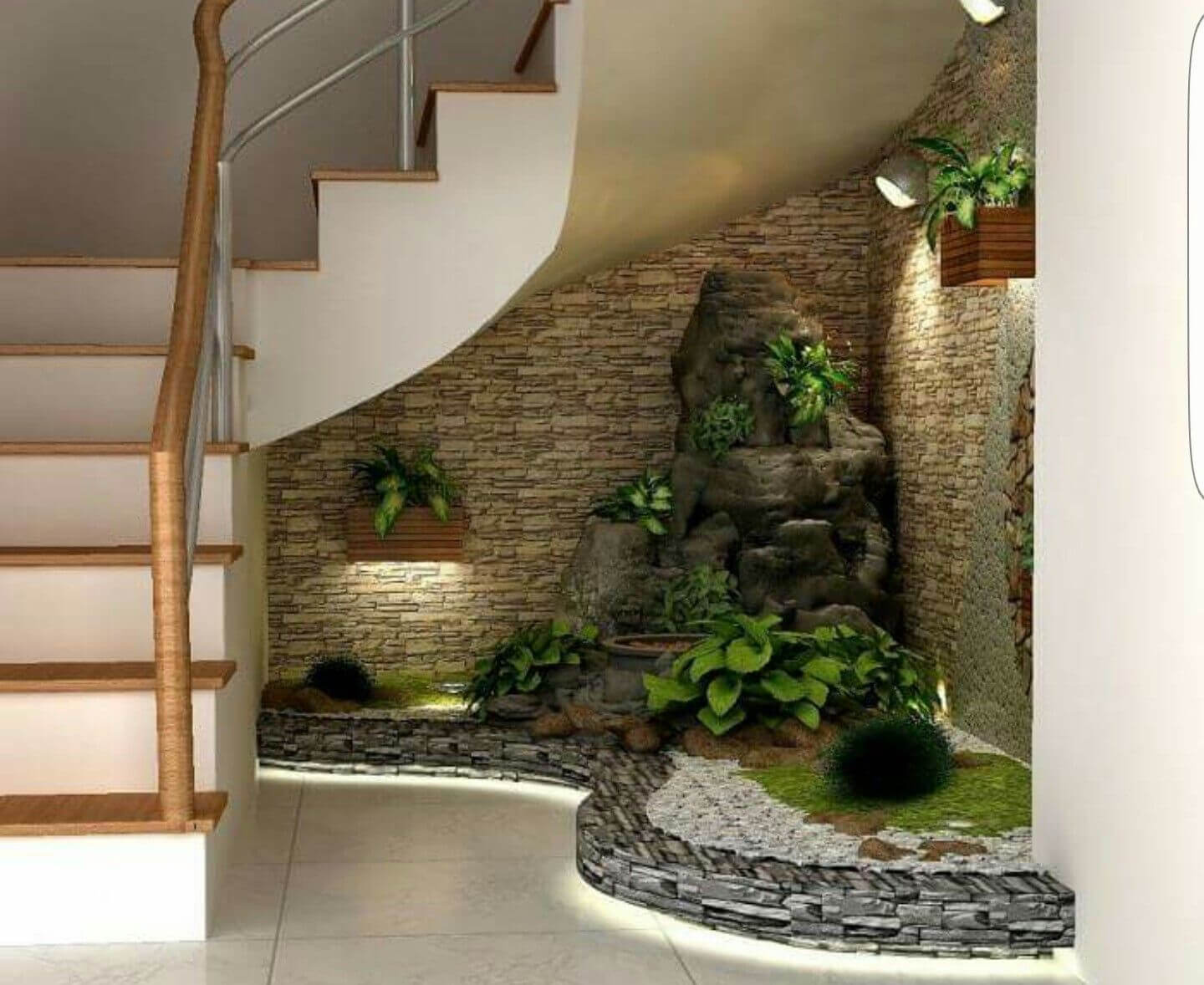 طراحی باغچه زیر پله05